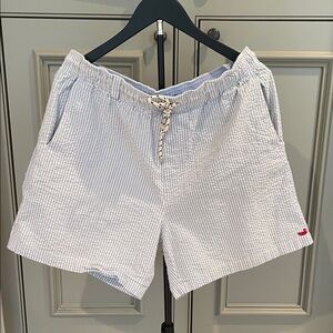 Southern Marsh Men’s Blue Seersucker Swim Trunks with Drawstring